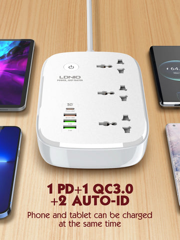 LDNIO Smart Power Strip Tuya Timing WIFI Socket EU US UK Plug Adapter with 3 USB PD Port Bluetooth Smart Life APP Remote Control